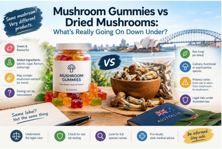 Mushroom Gummies vs Dried Mushrooms